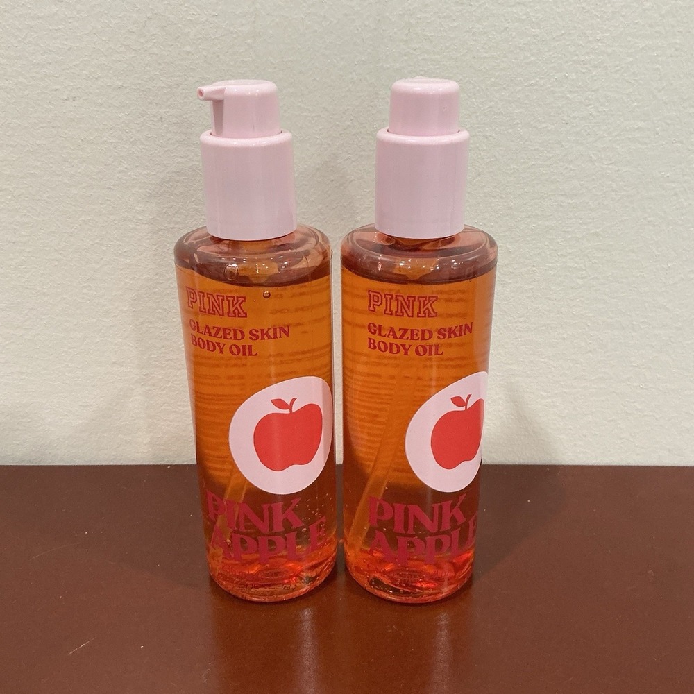 BRAND NEW Victoria's Secret PINK Apple skin Body Oil, 8‎ FL OZ Lot Of 2